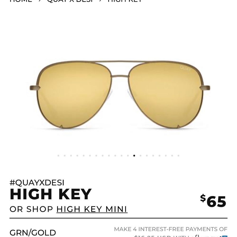 [QUAY x DESI PERKINS] HIGH KEY in green/gold USED